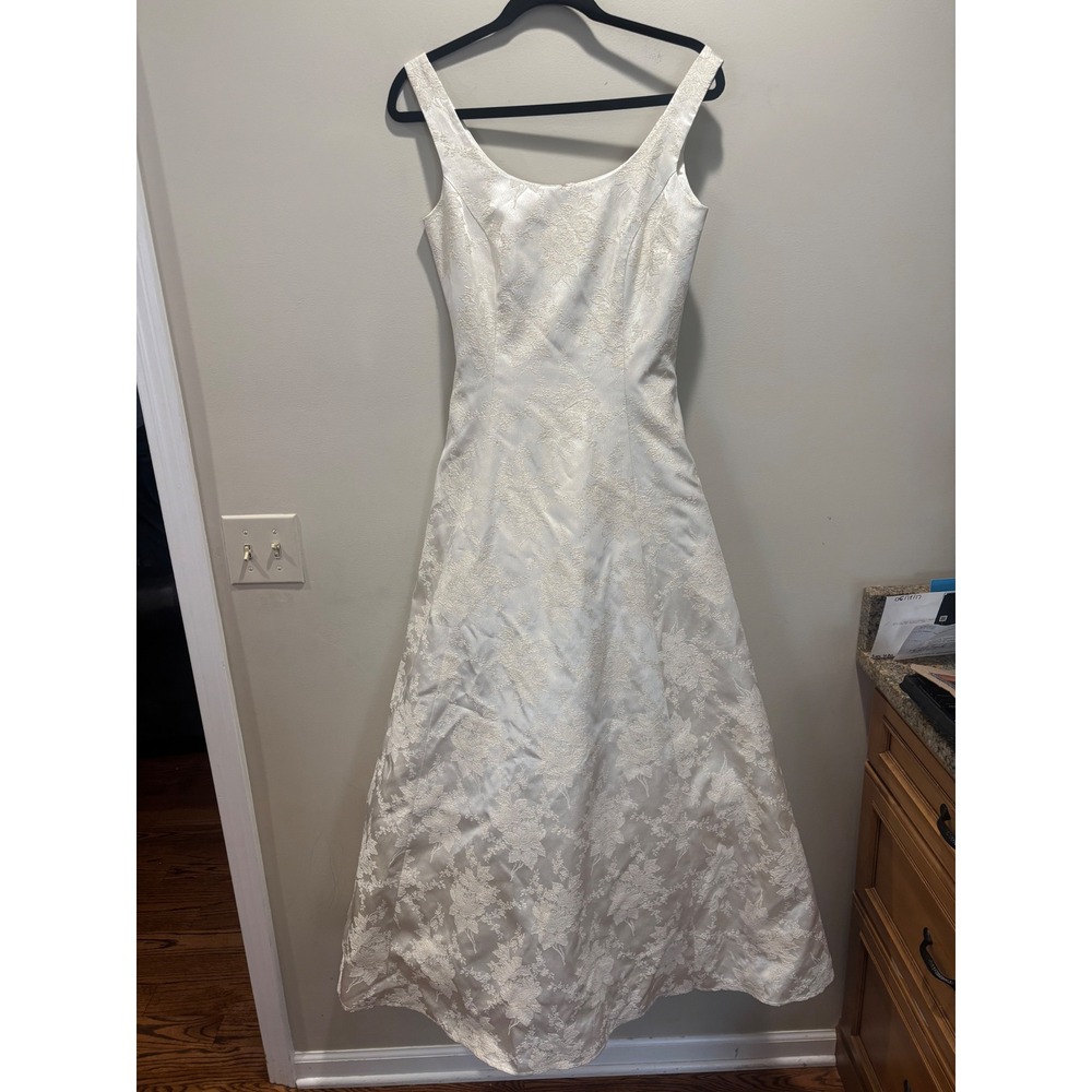 Vtg Gunne Sax Jessica McClintock Wedding Dress Duchess Gown‎ Sparkle Floral 5/6